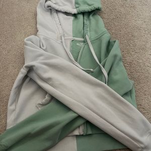 Cropped holister jacket green&white